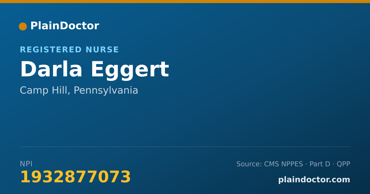 Shareable card for Darla Eggert - Registered Nurse, Camp Hill, PA