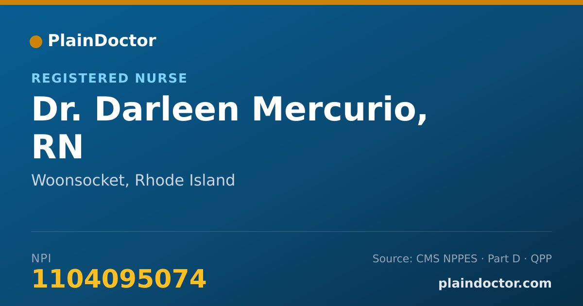 Shareable card for Darleen Mercurio, RN - Registered Nurse, Woonsocket, RI