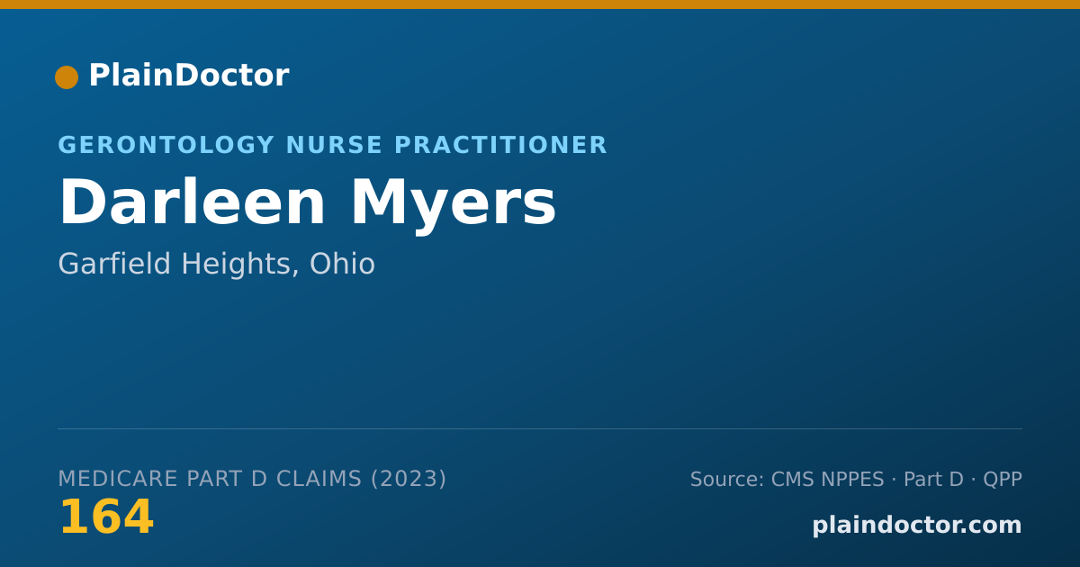Shareable card for Darleen Myers - Gerontology Nurse Practitioner, Garfield Heights, OH