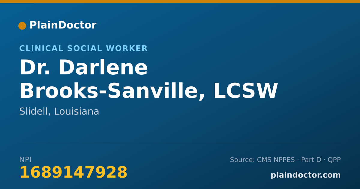 Shareable card for Darlene Brooks-Sanville, LCSW - Clinical Social Worker, Slidell, LA