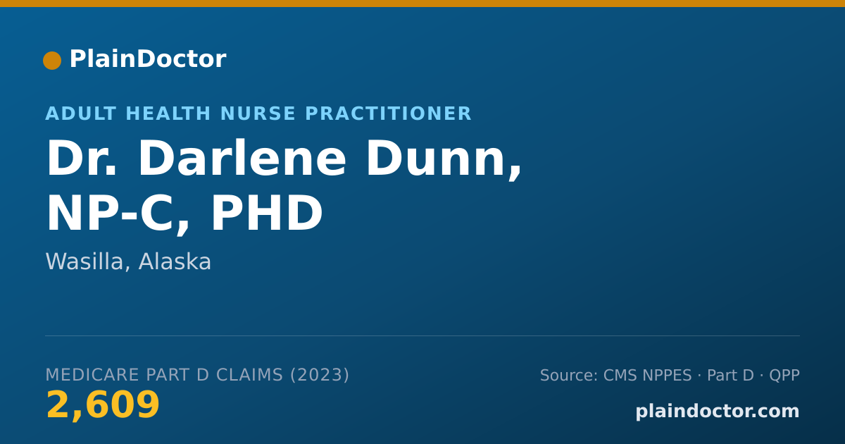 Shareable card for Darlene Dunn, NP-C, PHD - Adult Health Nurse Practitioner, Wasilla, AK