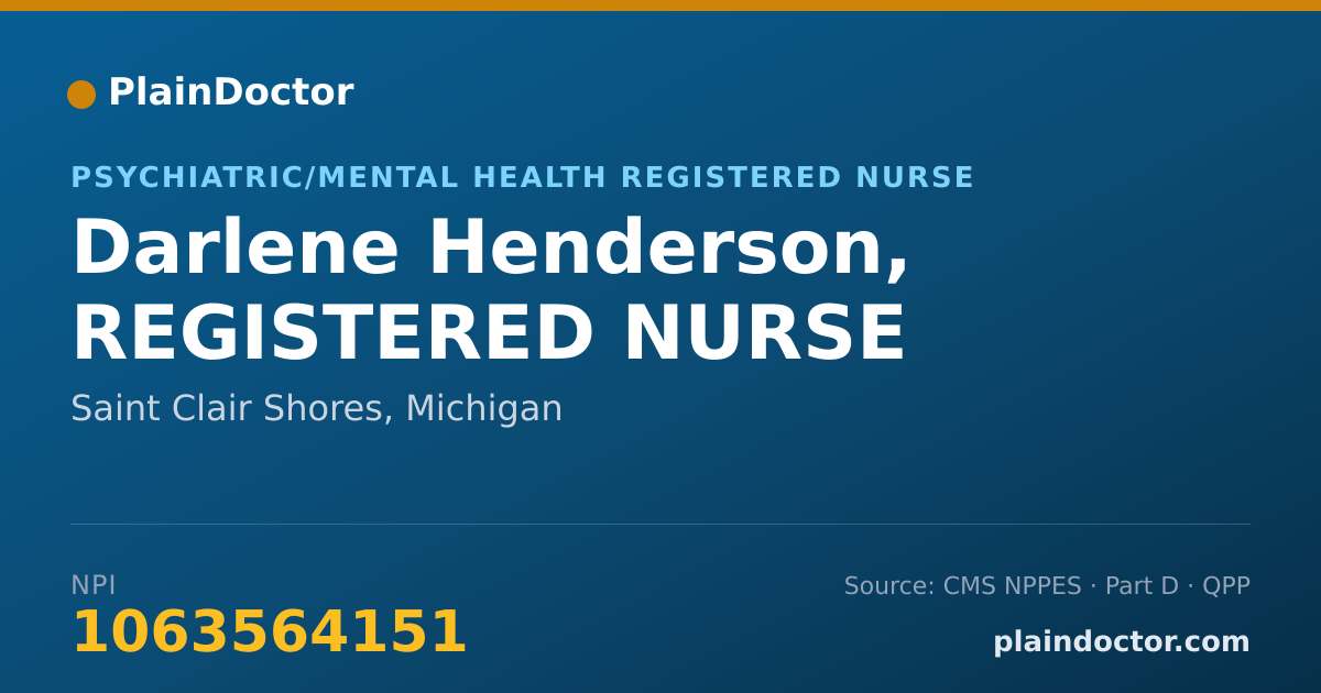 Shareable card for Darlene Henderson, REGISTERED NURSE - Psychiatric/Mental Health Registered Nurse, Saint Clair Shores, MI