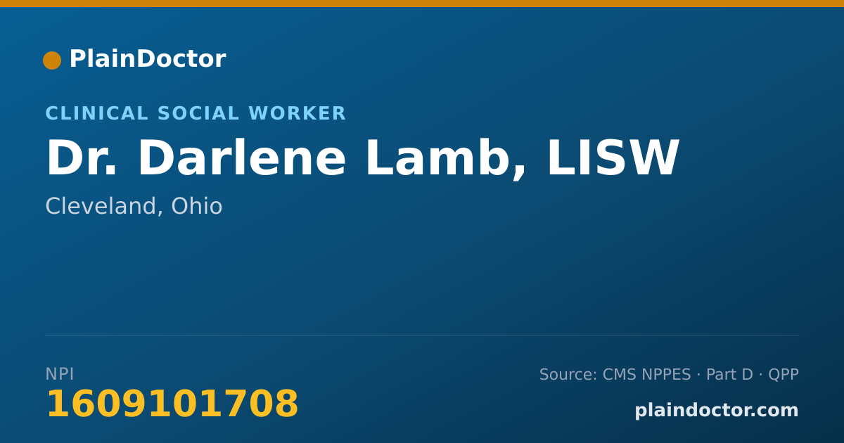 Shareable card for Darlene Lamb, LISW - Clinical Social Worker, Cleveland, OH