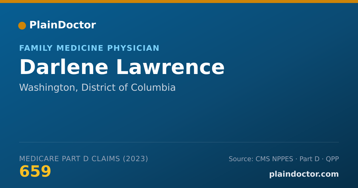 Shareable card for Darlene Lawrence - Family Medicine Physician, Washington, DC