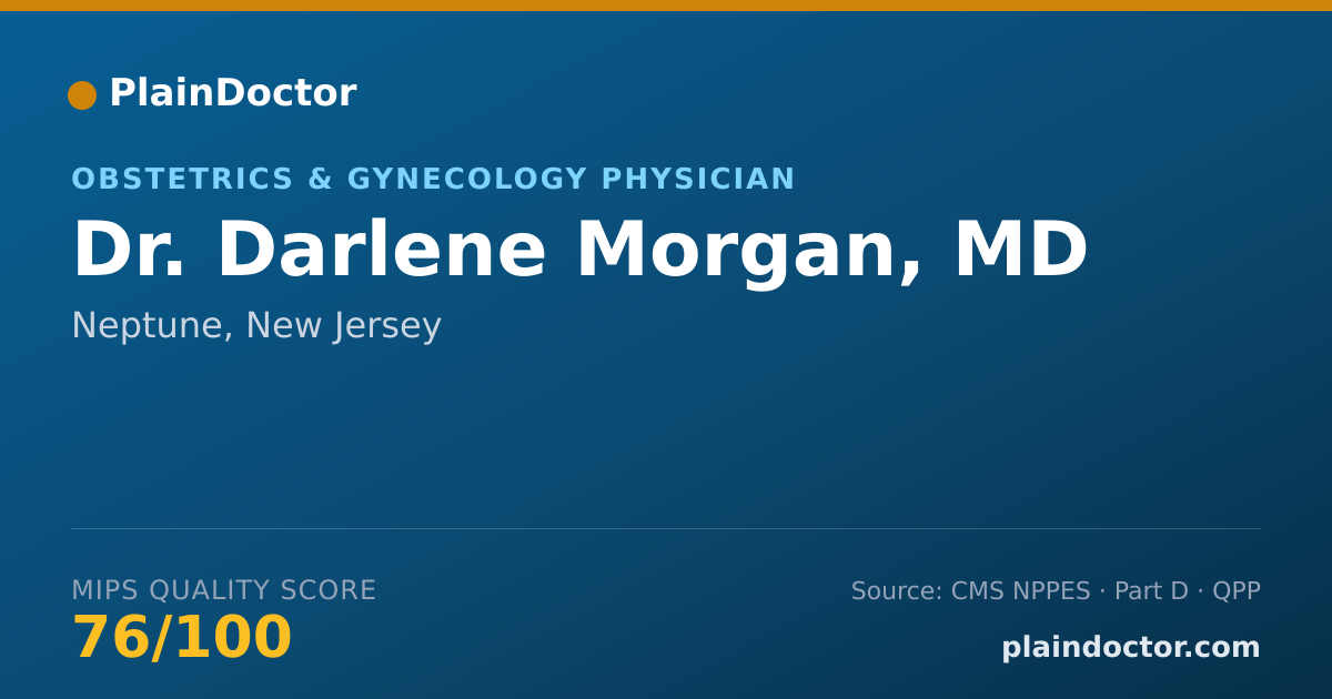 Shareable card for Darlene Morgan, MD - Obstetrics & Gynecology Physician, Neptune, NJ