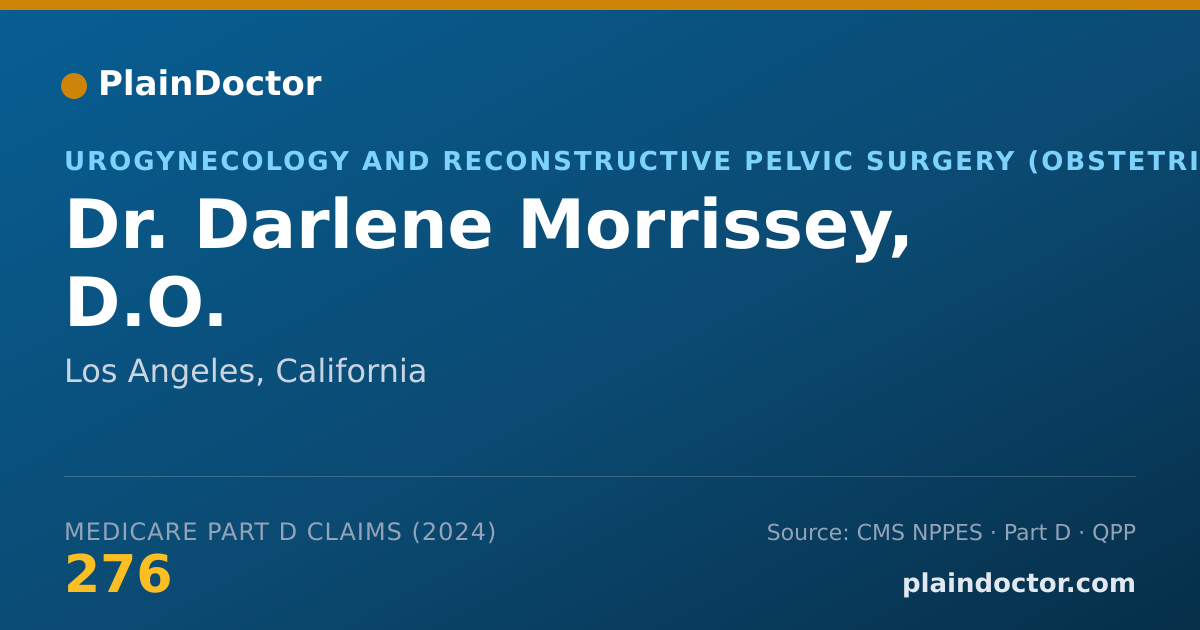 Shareable card for Darlene Morrissey, D.O. - Urogynecology and Reconstructive Pelvic Surgery (Obstetrics & Gynecology) Physician, Los Angeles, CA