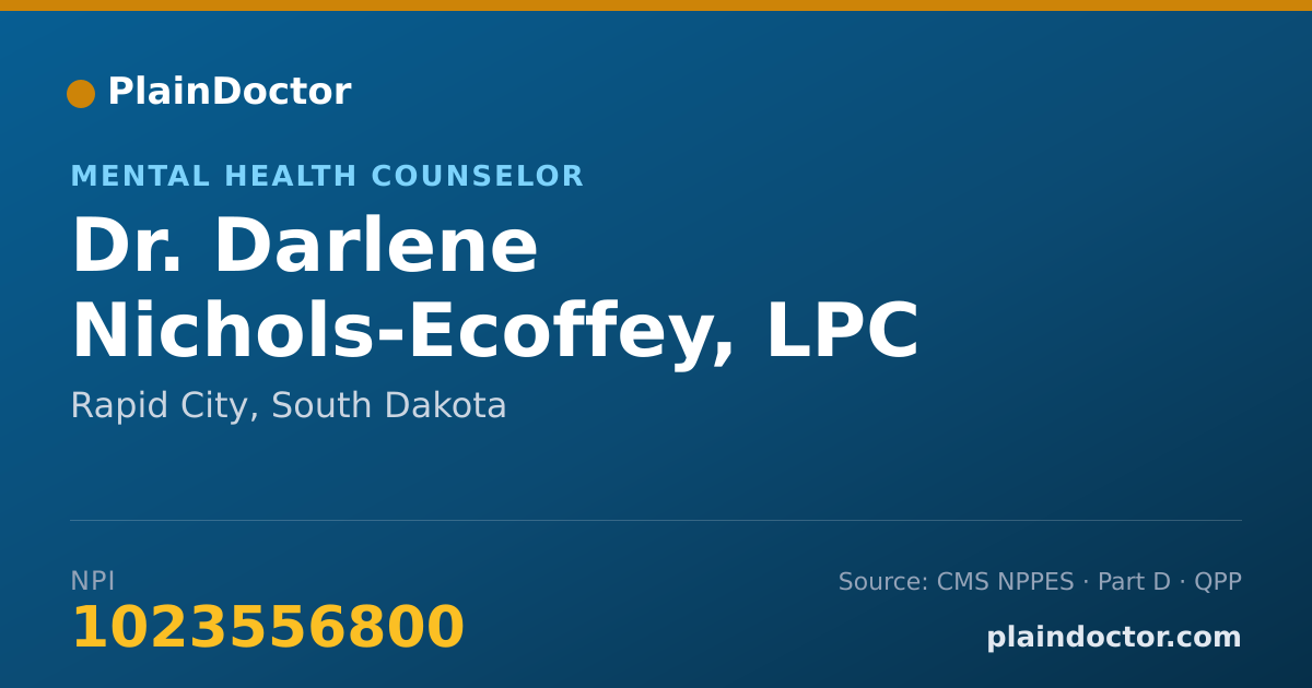 Shareable card for Darlene Nichols-Ecoffey, LPC - Mental Health Counselor, Rapid City, SD
