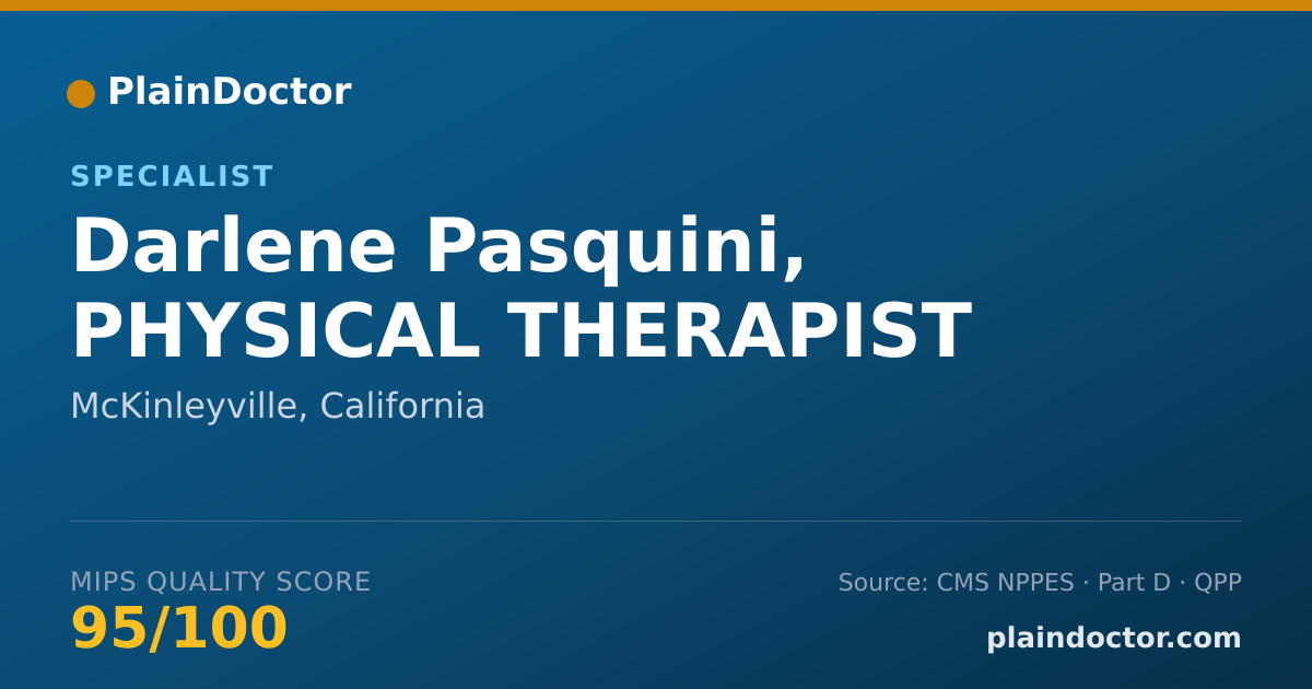 Shareable card for Darlene Pasquini, PHYSICAL THERAPIST - Specialist, McKinleyville, CA