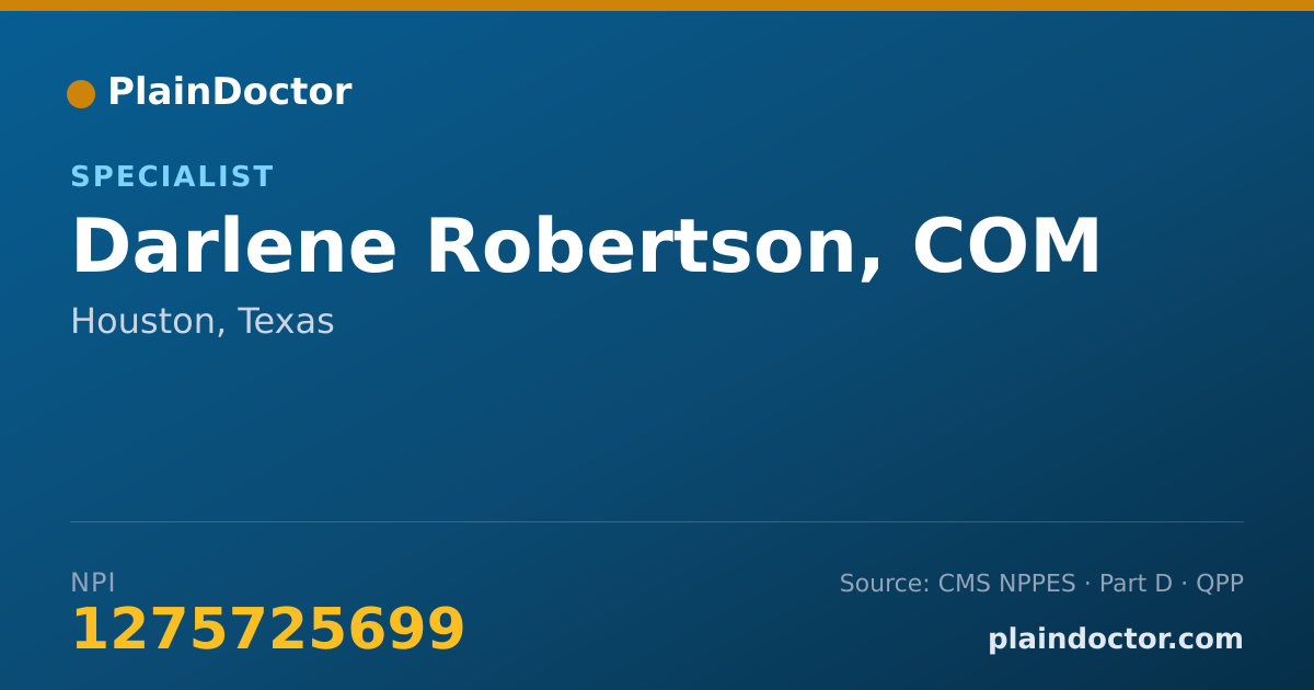 Shareable card for Darlene Robertson, COM - Specialist, Houston, TX