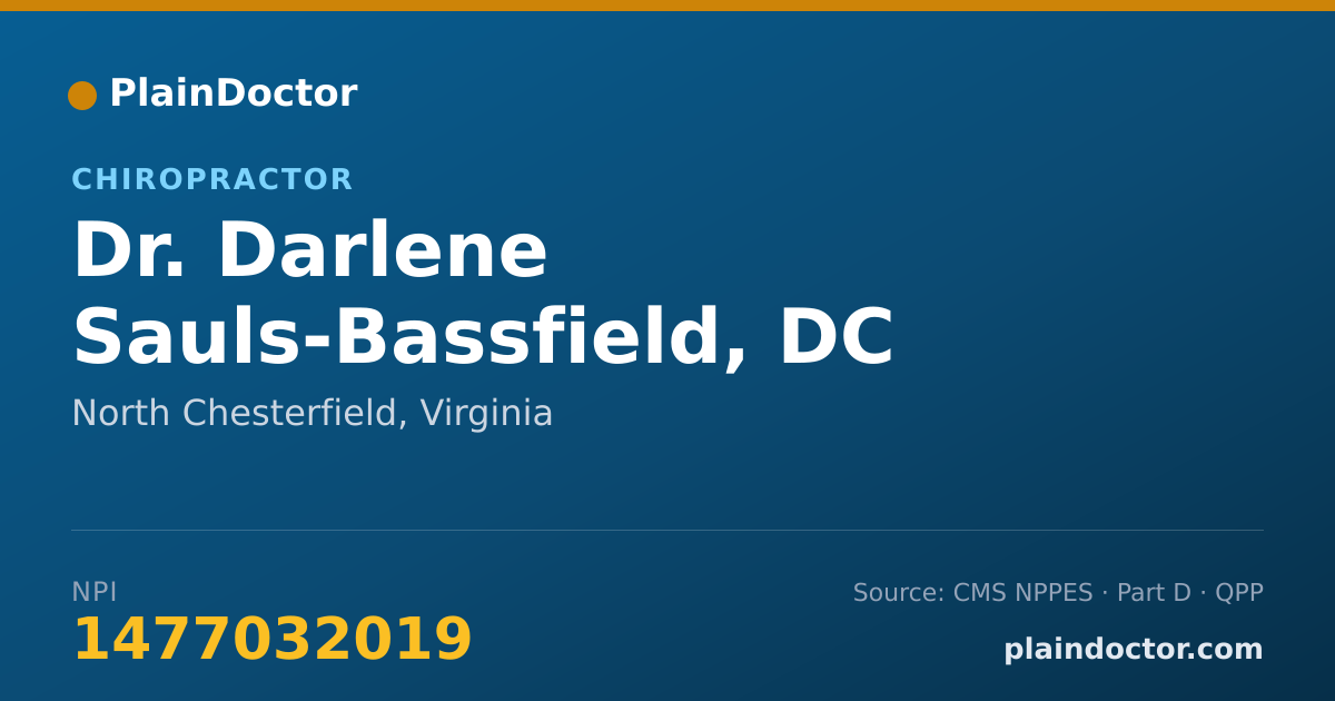 Shareable card for Darlene Sauls-Bassfield, DC - Chiropractor, North Chesterfield, VA