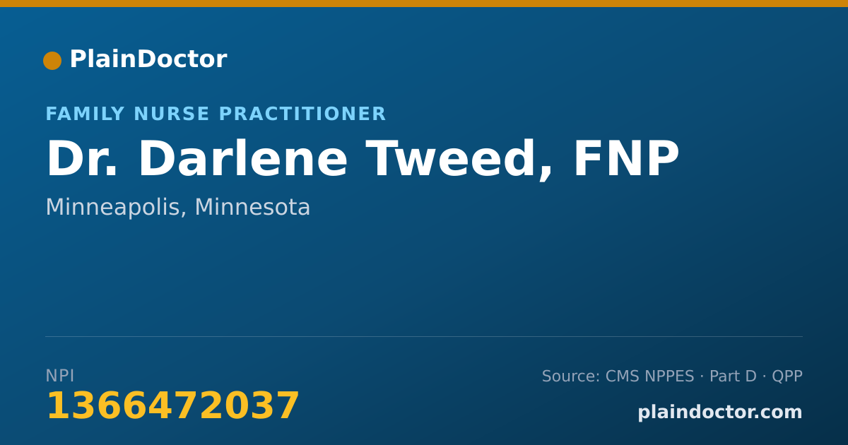 Shareable card for Darlene Tweed, FNP - Family Nurse Practitioner, Minneapolis, MN