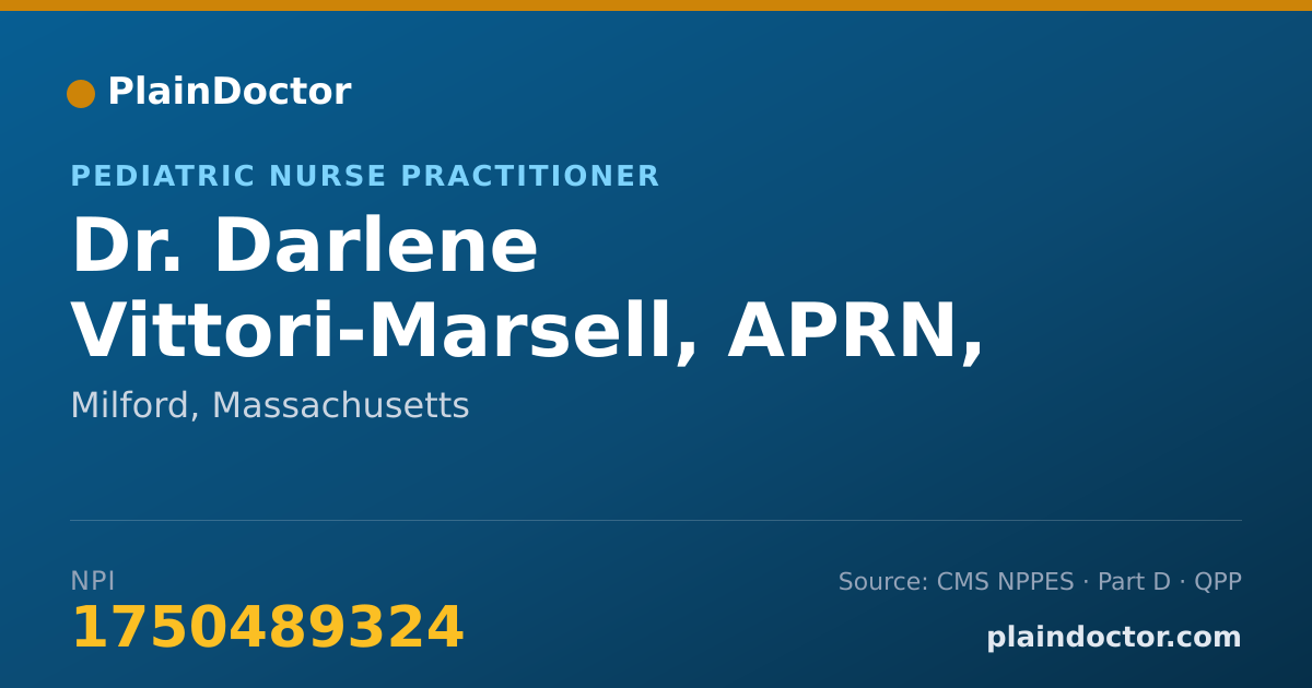 Shareable card for Darlene Vittori-Marsell, APRN, BC, PNP - Pediatric Nurse Practitioner, Milford, MA