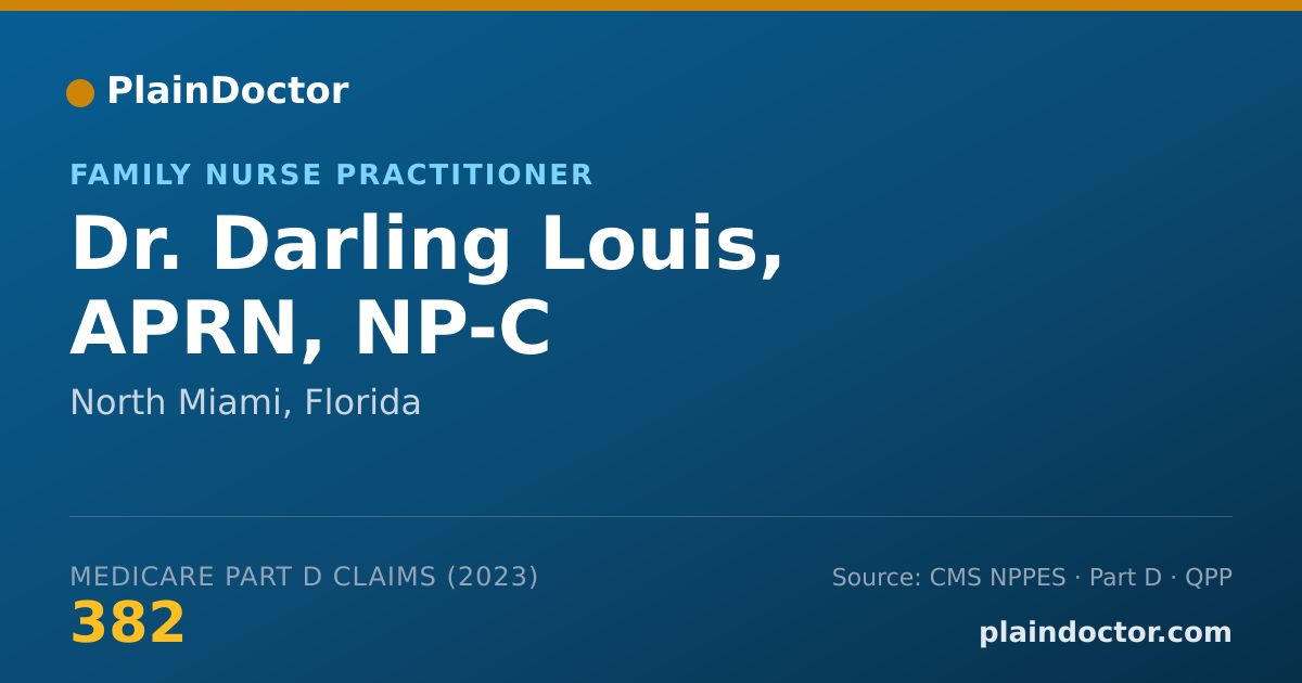 Shareable card for Darling Louis, APRN, NP-C - Family Nurse Practitioner, North Miami, FL