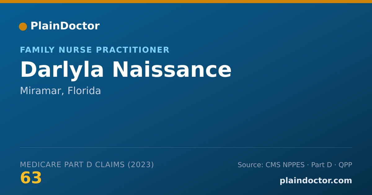 Shareable card for Darlyla Naissance - Family Nurse Practitioner, Miramar, FL
