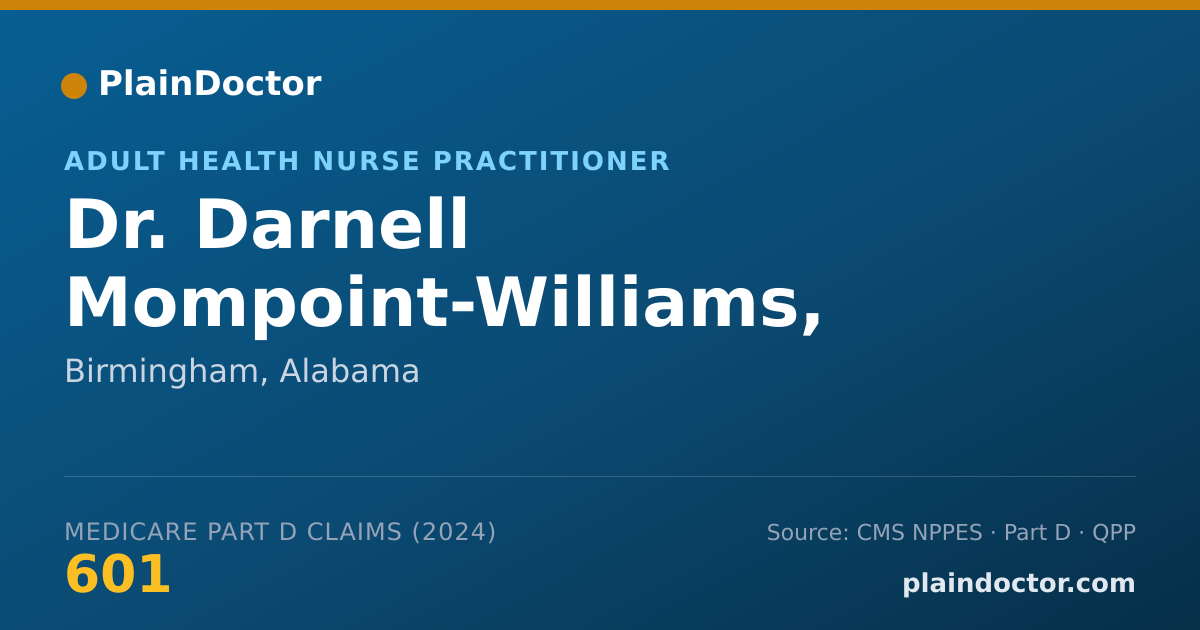 Shareable card for Darnell Mompoint-Williams, DNP, CRNP - Adult Health Nurse Practitioner, Birmingham, AL