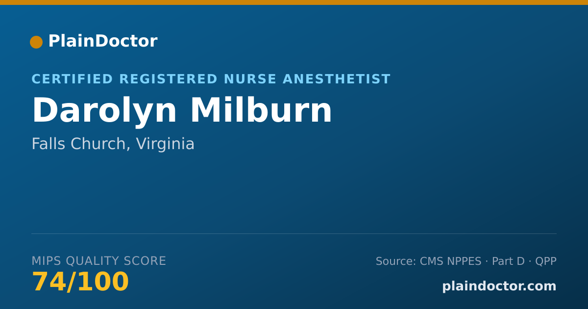 Shareable card for Darolyn Milburn - Certified Registered Nurse Anesthetist, Falls Church, VA