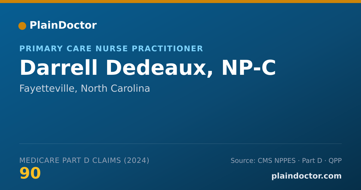 Shareable card for Darrell Dedeaux, NP-C - Primary Care Nurse Practitioner, Fayetteville, NC