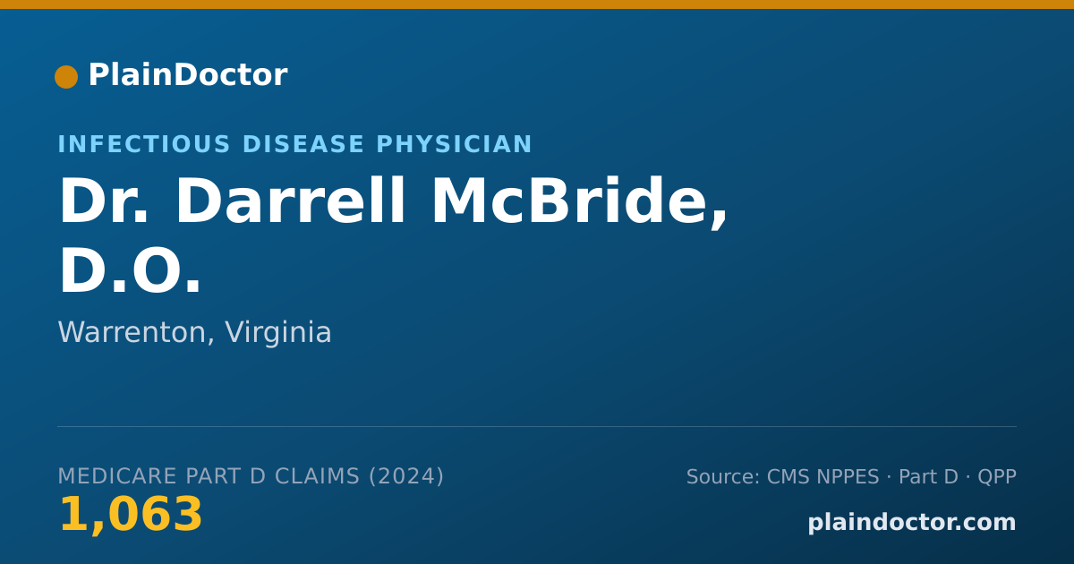 Shareable card for Darrell McBride, D.O. - Infectious Disease Physician, Warrenton, VA