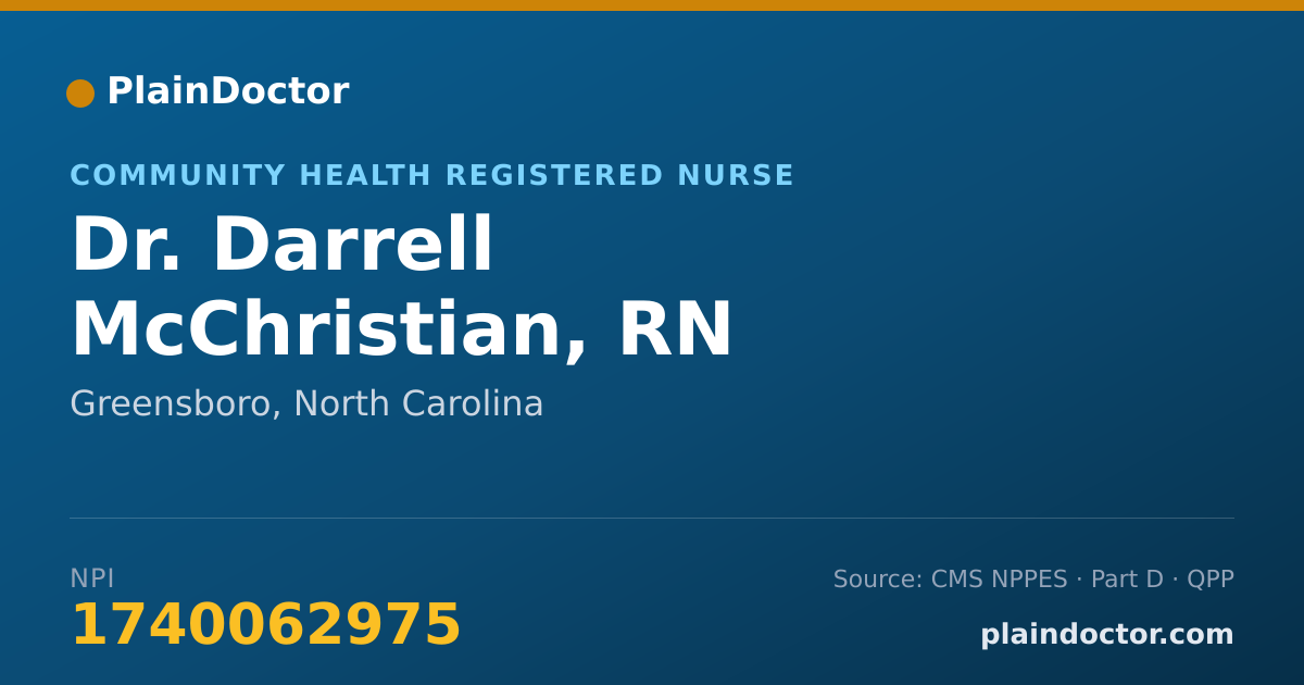 Shareable card for Darrell McChristian, RN - Community Health Registered Nurse, Greensboro, NC