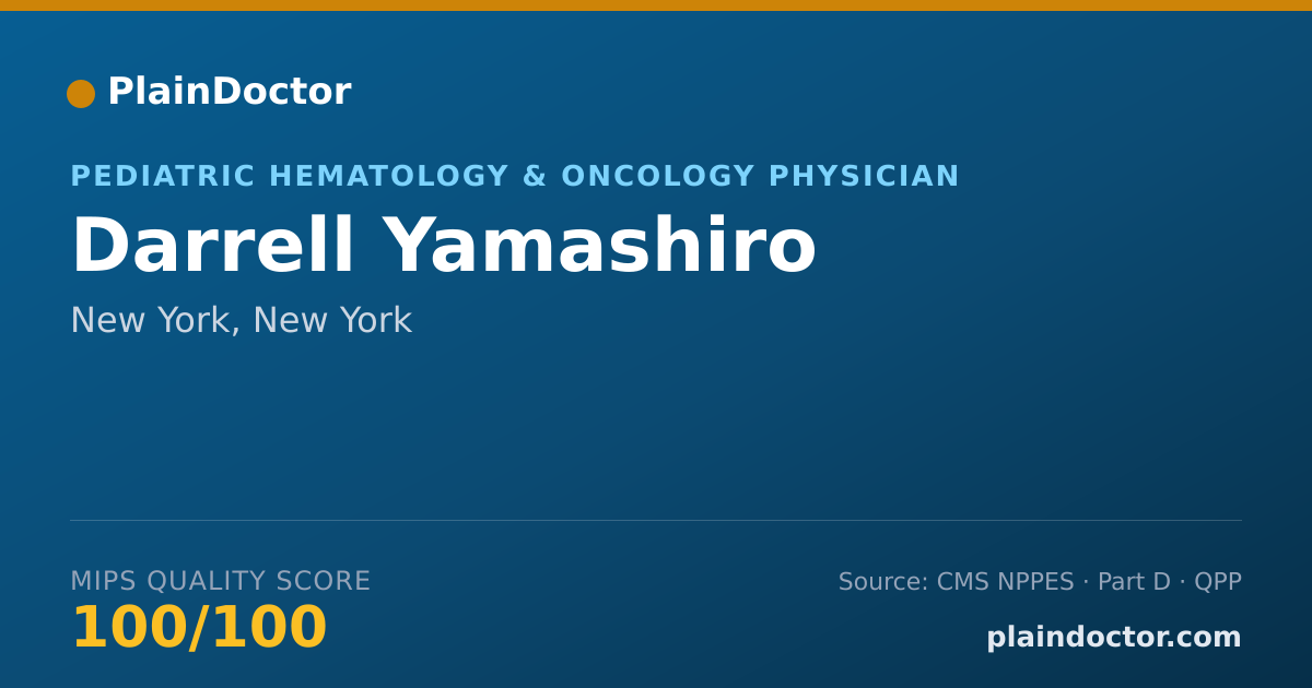 Shareable card for Darrell Yamashiro - Pediatric Hematology & Oncology Physician, New York, NY