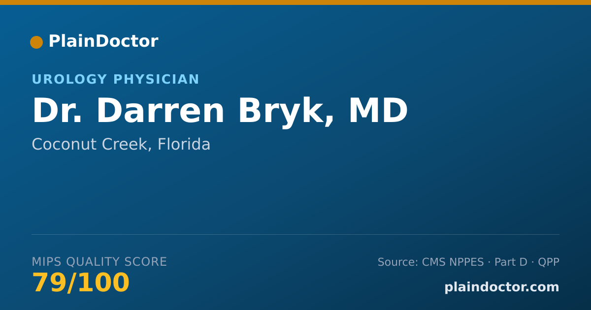Shareable card for Darren Bryk, MD - Urology Physician, Coconut Creek, FL
