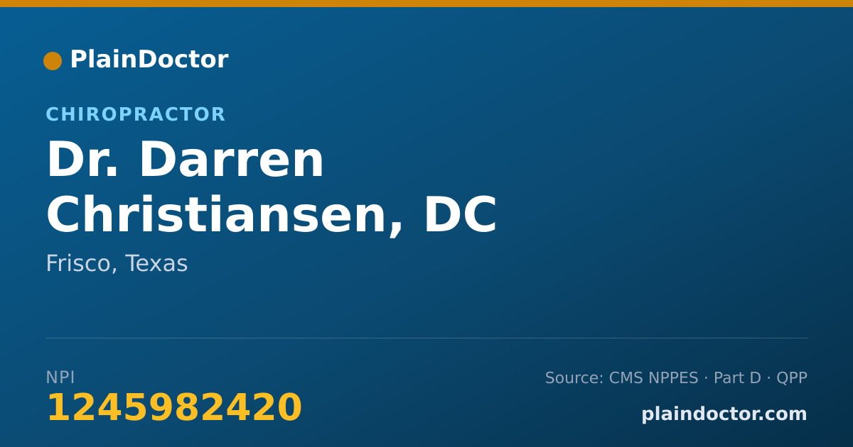 Shareable card for Darren Christiansen, DC - Chiropractor, Frisco, TX