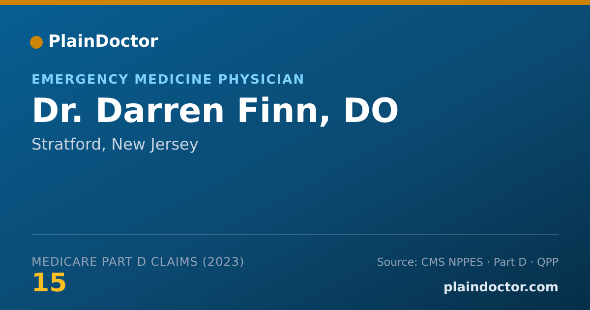 Shareable card for Darren Finn, DO - Emergency Medicine Physician, Stratford, NJ