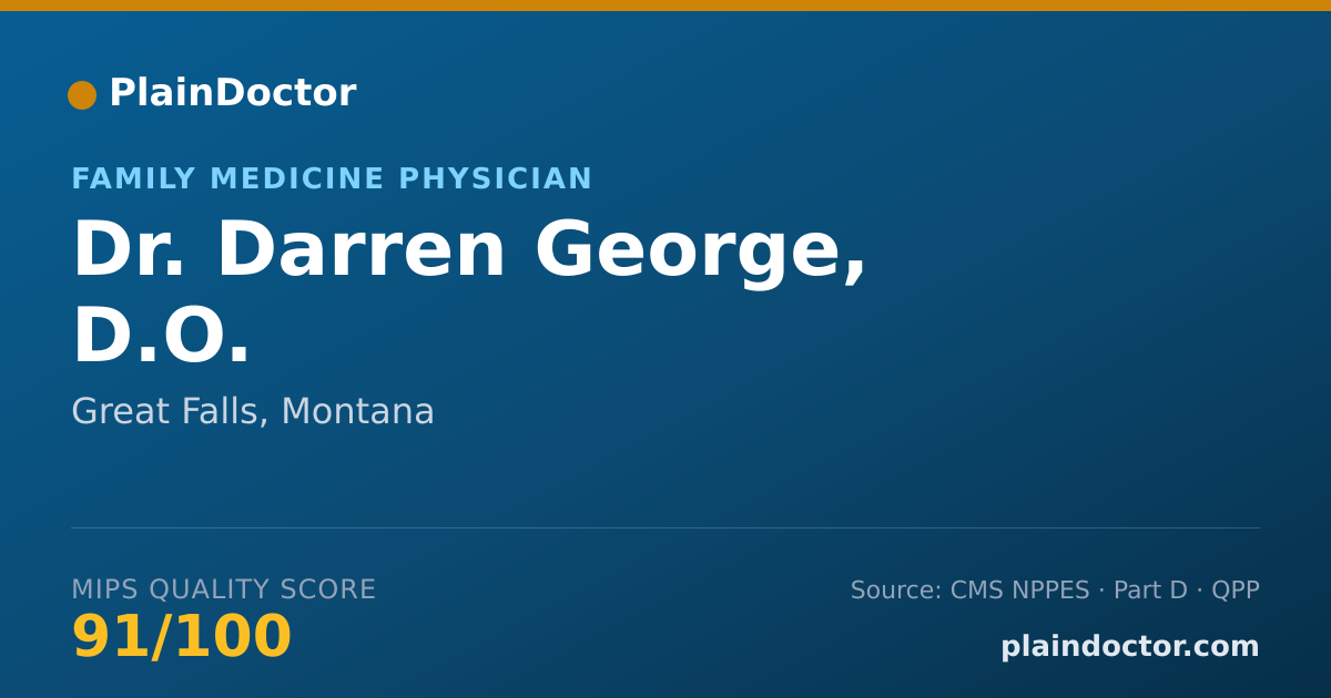 Shareable card for Darren George, D.O. - Family Medicine Physician, Great Falls, MT