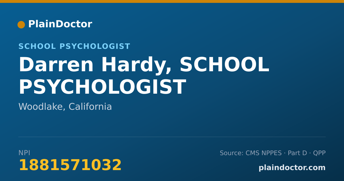 Shareable card for Darren Hardy, SCHOOL PSYCHOLOGIST - School Psychologist, Woodlake, CA