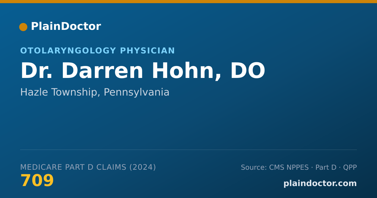 Shareable card for Darren Hohn, DO - Otolaryngology Physician, Hazle Township, PA