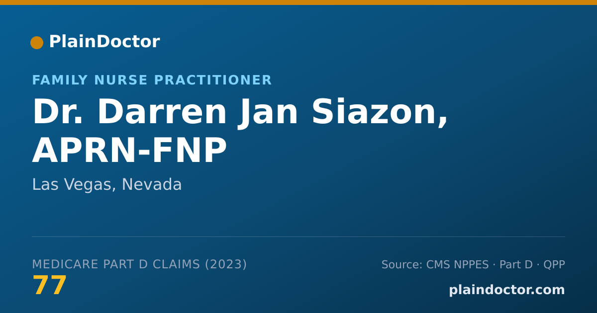 Shareable card for Darren Jan Siazon, APRN-FNP - Family Nurse Practitioner, Las Vegas, NV