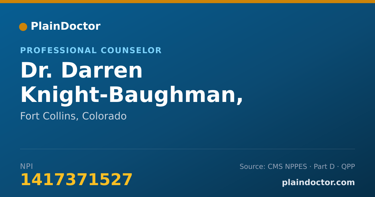 Shareable card for Darren Knight-Baughman, M.DIV, M.ED, LPC - Professional Counselor, Fort Collins, CO