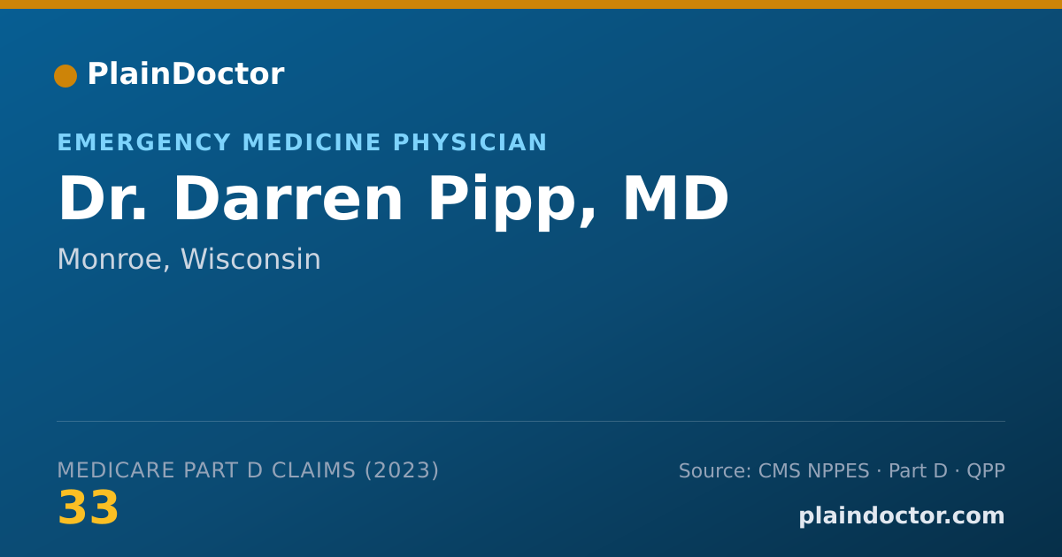 Shareable card for Darren Pipp, MD - Emergency Medicine Physician, Monroe, WI
