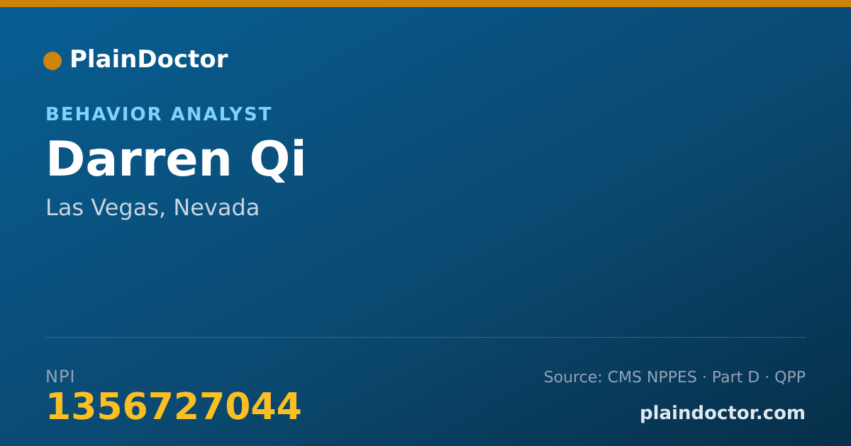 Shareable card for Darren Qi - Behavior Analyst, Las Vegas, NV