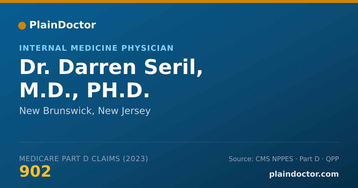 Shareable card for Darren Seril, M.D., PH.D. - Internal Medicine Physician, New Brunswick, NJ