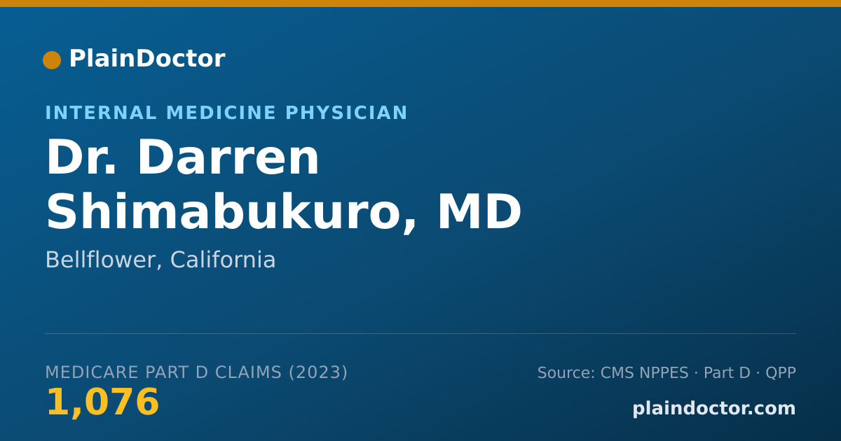 Shareable card for Darren Shimabukuro, MD - Internal Medicine Physician, Bellflower, CA