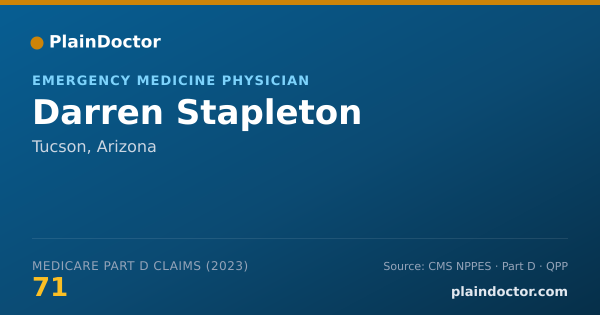 Shareable card for Darren Stapleton - Emergency Medicine Physician, Tucson, AZ