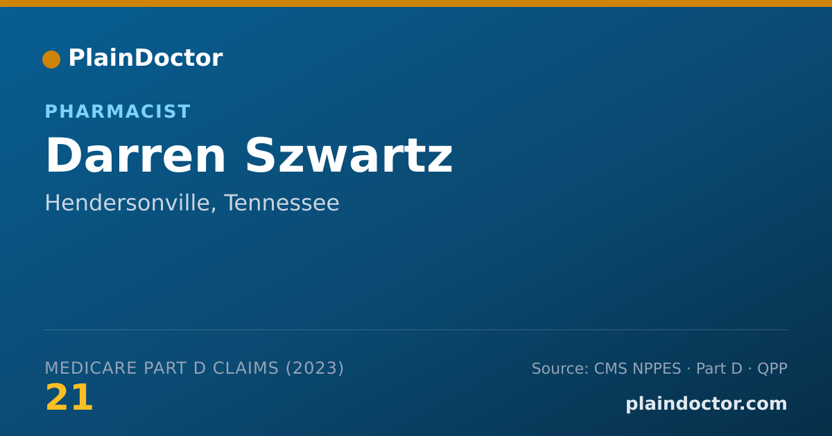 Shareable card for Darren Szwartz - Pharmacist, Hendersonville, TN