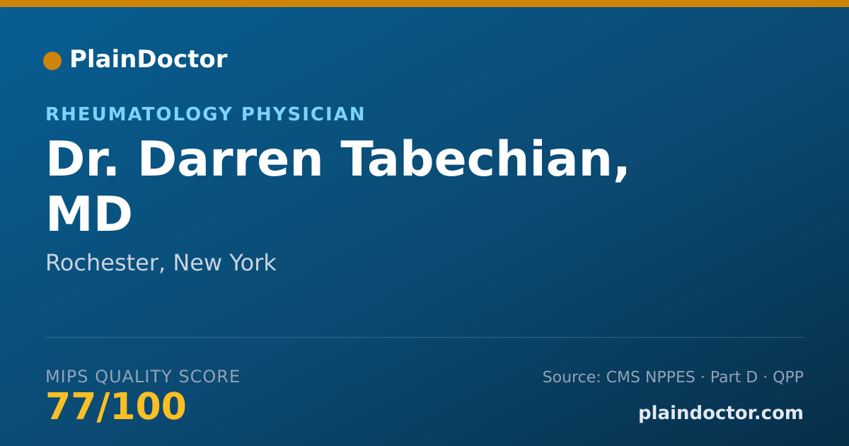 Shareable card for Darren Tabechian, MD - Internal Medicine Physician, Rochester, NY