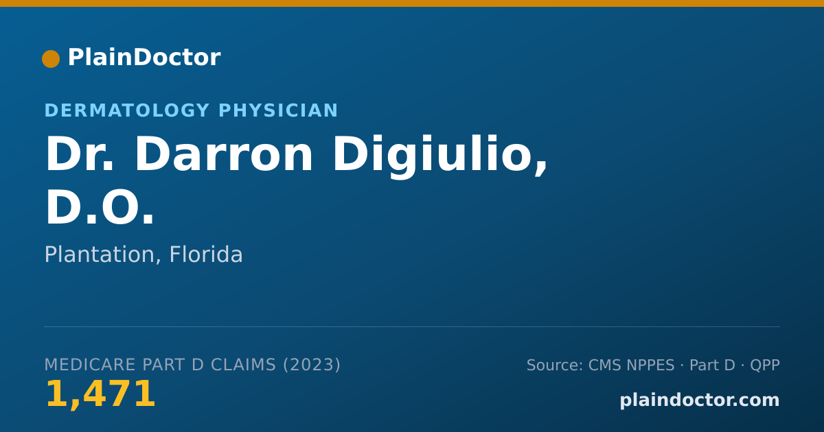 Shareable card for Darron Digiulio, D.O. - Dermatology Physician, Plantation, FL