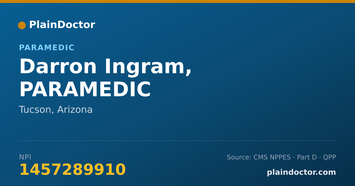 Shareable card for Darron Ingram, PARAMEDIC - Paramedic, Tucson, AZ