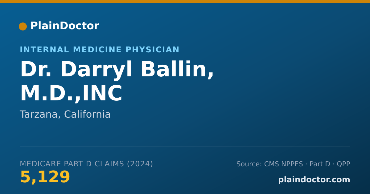 Shareable card for Darryl Ballin, M.D.,INC - Internal Medicine Physician, Tarzana, CA
