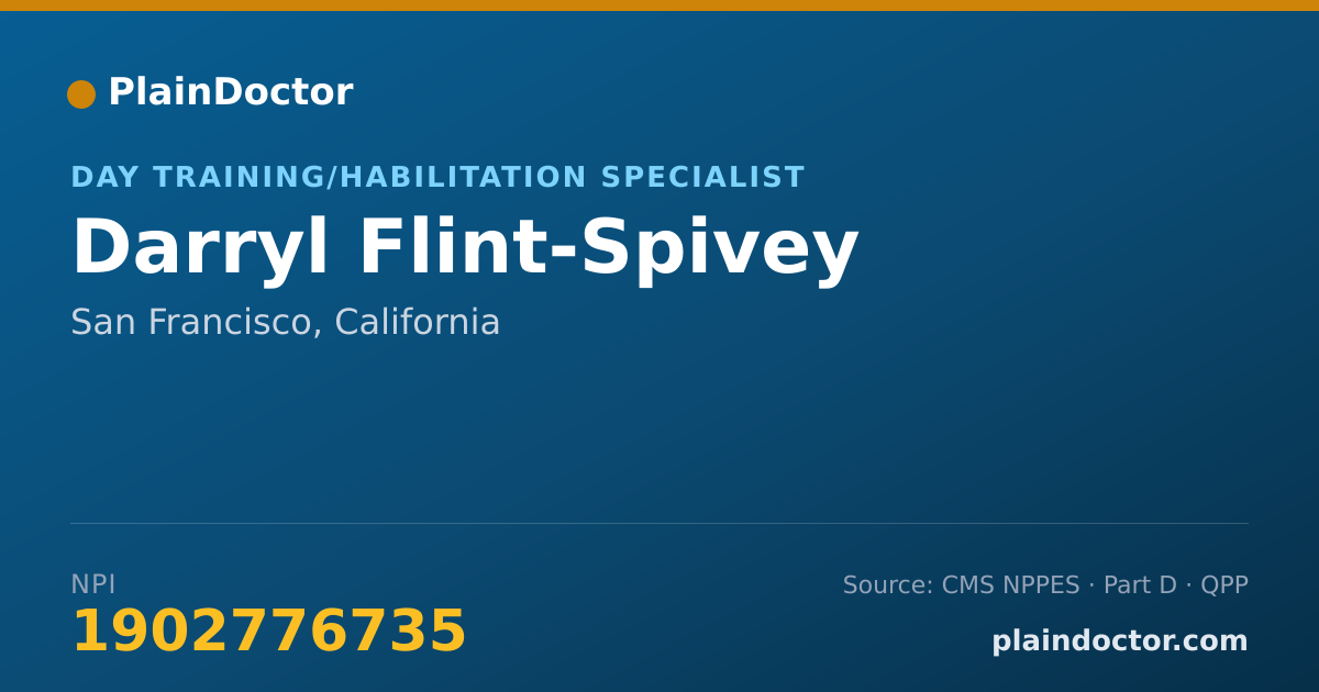 Shareable card for Darryl Flint-Spivey - Day Training/Habilitation Specialist, San Francisco, CA