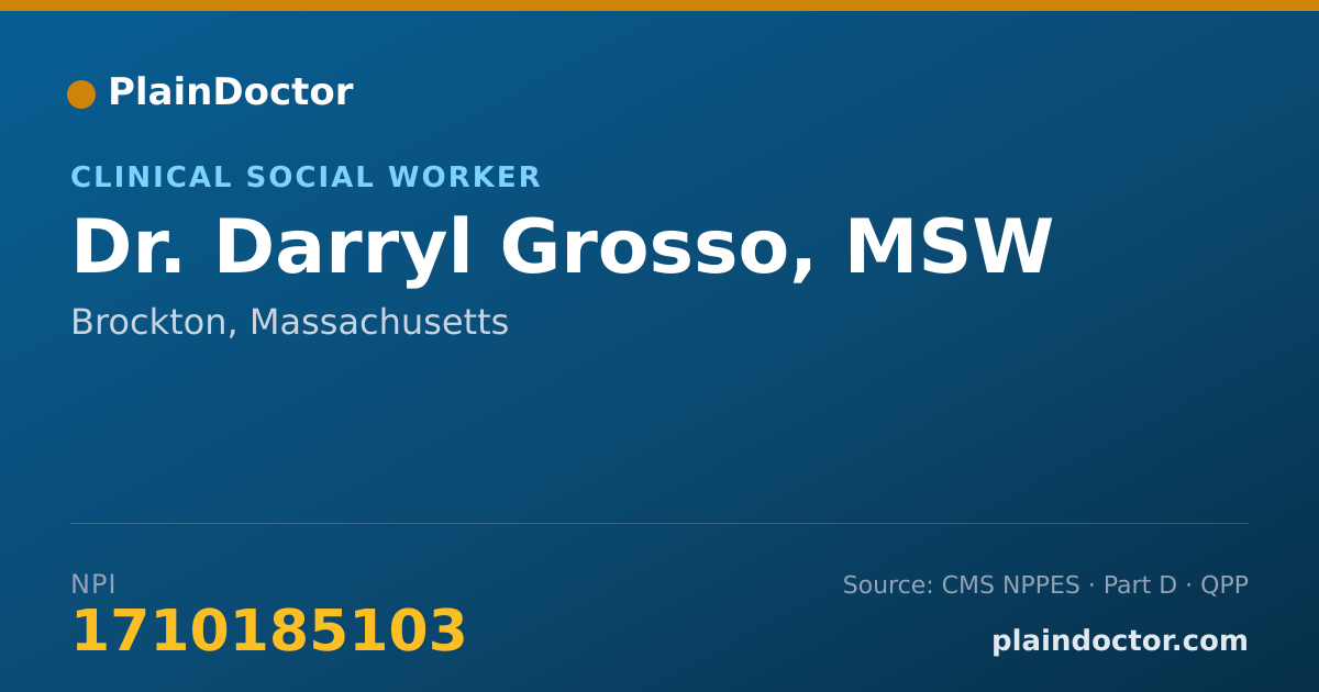 Shareable card for Darryl Grosso, MSW - Clinical Social Worker, Brockton, MA
