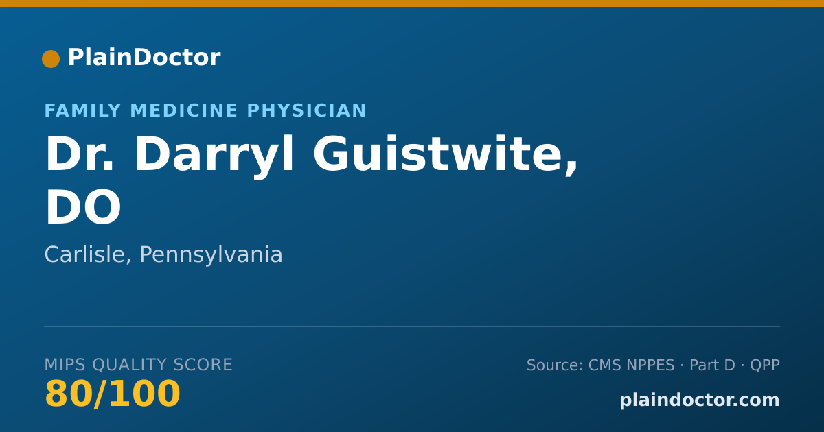 Shareable card for Darryl Guistwite, DO - Family Medicine Physician, Carlisle, PA