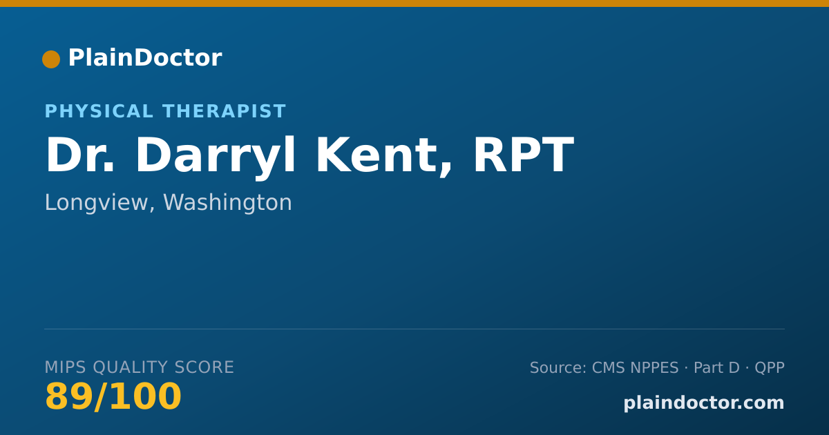 Shareable card for Darryl Kent, RPT - Physical Therapist, Longview, WA