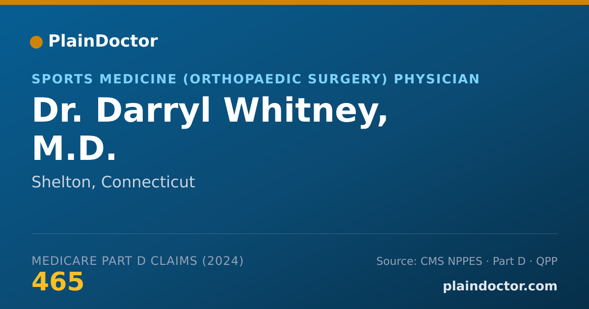 Shareable card for Darryl Whitney, M.D. - Sports Medicine (Orthopaedic Surgery) Physician, Shelton, CT