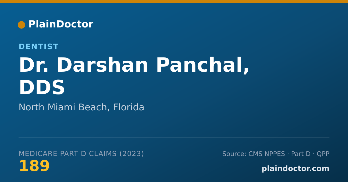 Shareable card for Darshan Panchal, DDS - Dentist, North Miami Beach, FL
