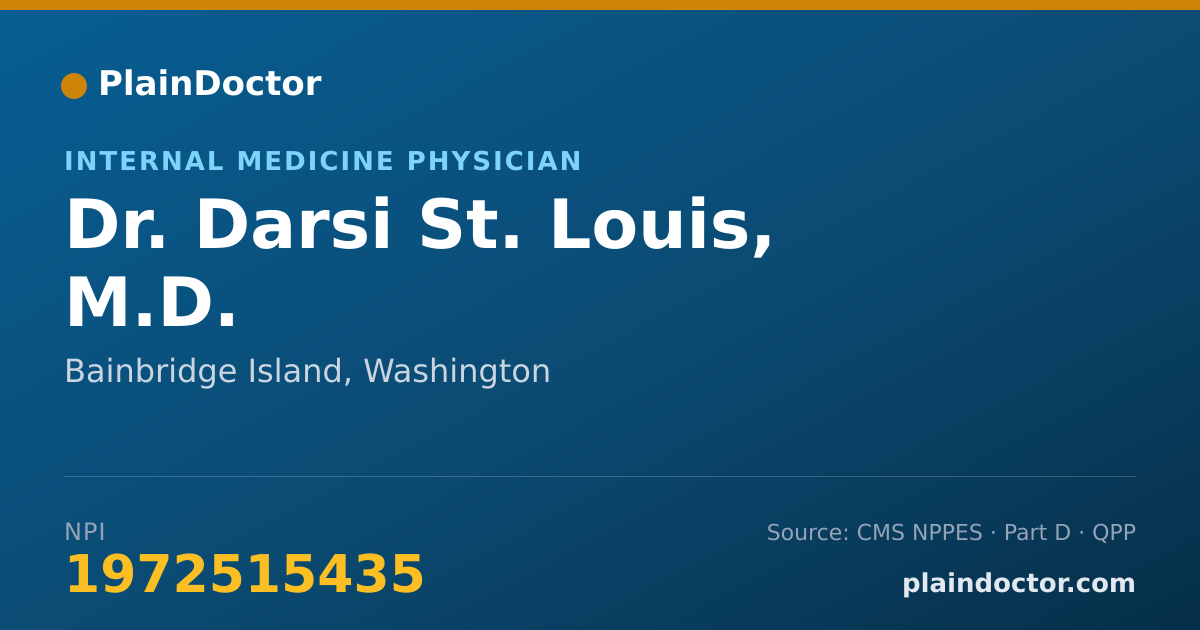 Shareable card for Darsi St. Louis, M.D. - Internal Medicine Physician, Bainbridge Island, WA
