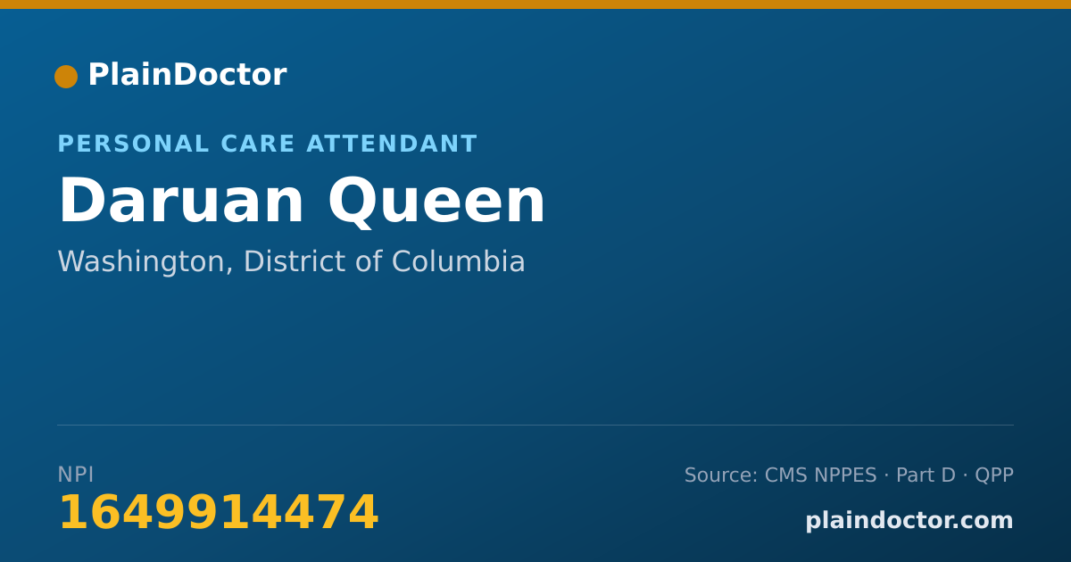 Shareable card for Daruan Queen - Personal Care Attendant, Washington, DC